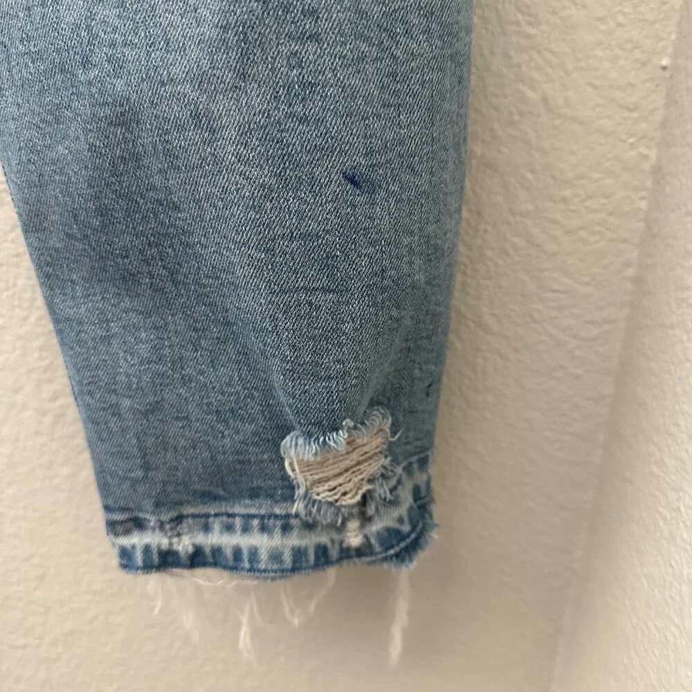 MOTHER The Patchwork Tomcat Ankle Raw Hem New Hobbies Blue 28 - Picture 13 of 16